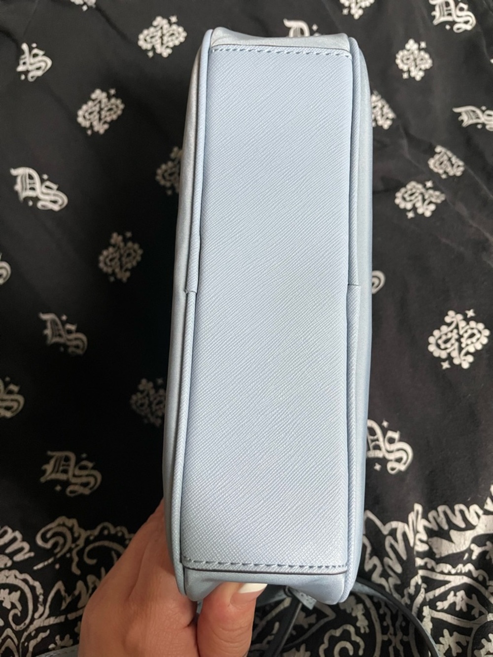 Michael Kors Pale Blue Leather Crossbody with Front Zip - Picture 4 of 4
